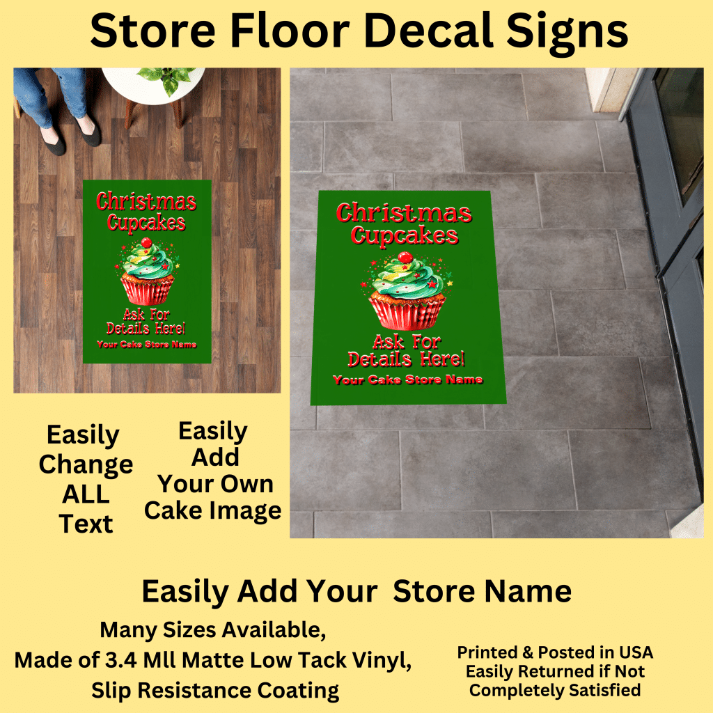 Christmas Cake Store Floor Decal