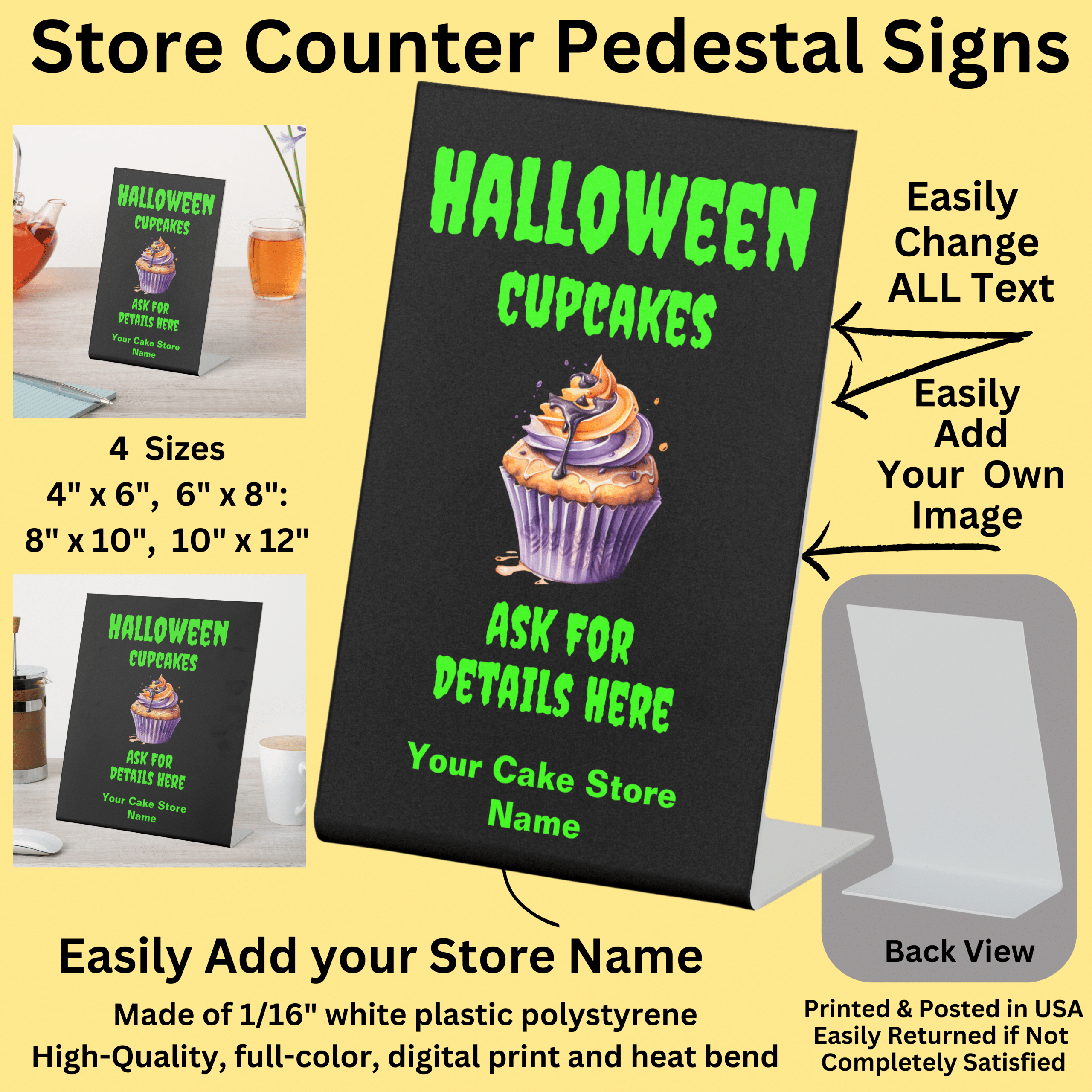 Halloween Cake Pedestal Sign