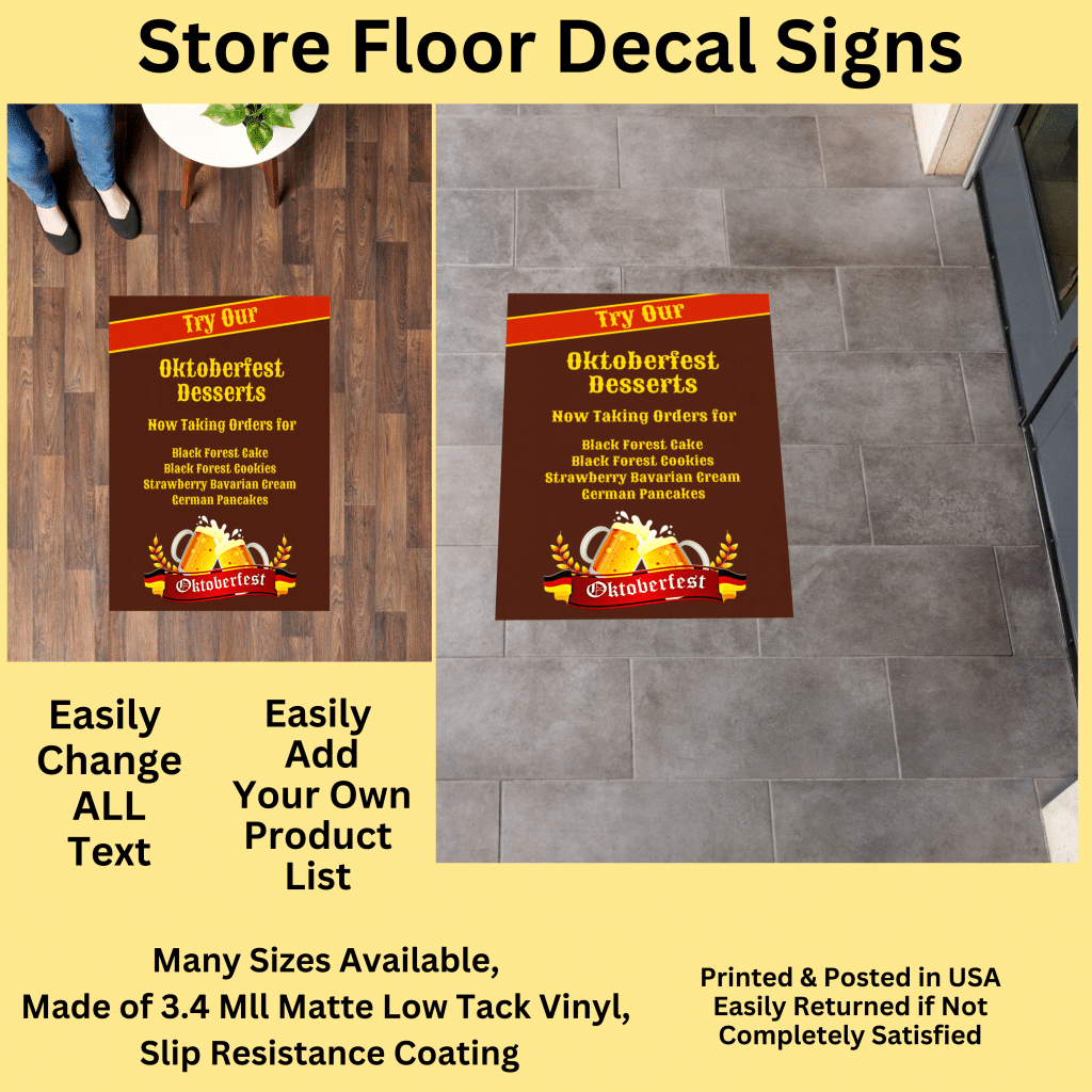 Cake Store Floor Decal Sign Template