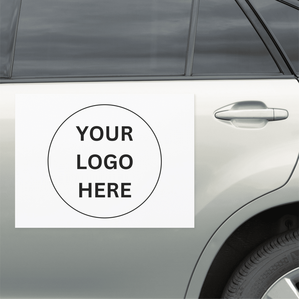 Zazzle Add Your LOGO on white Car Magnet (In Situ)