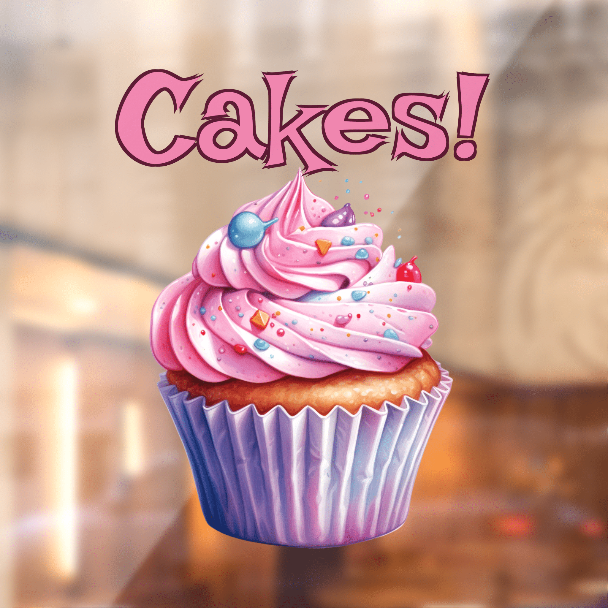 Zazzle Cakes (change to your own picture) window cling (Sheet 2)